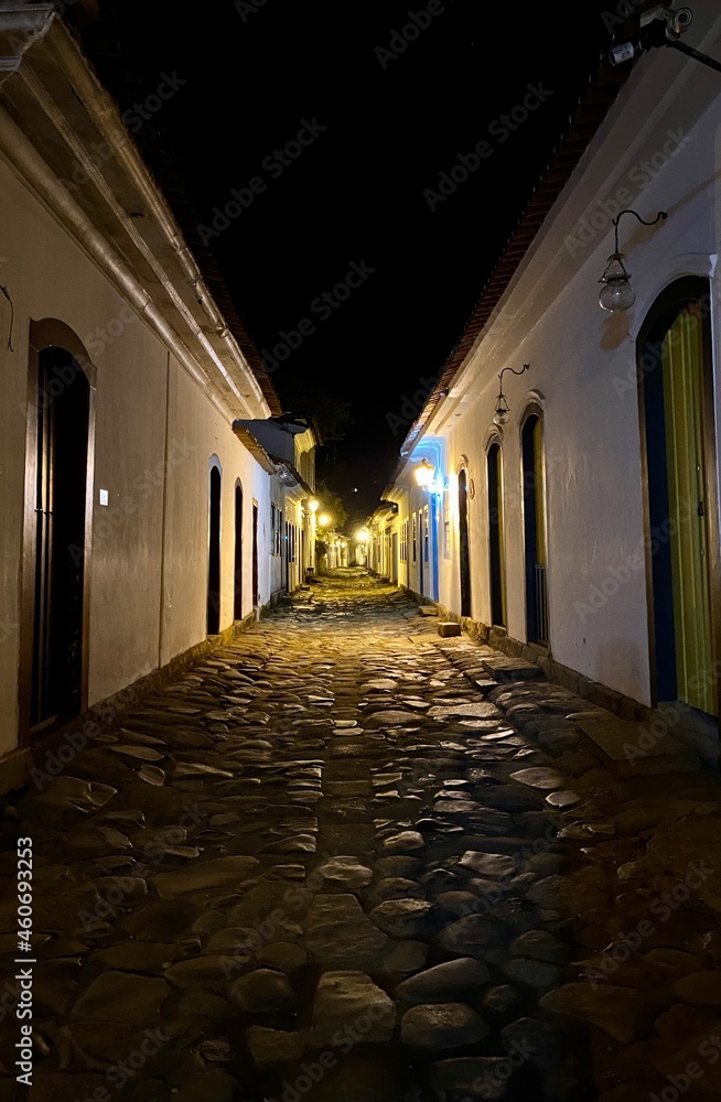 Streets of Paraty at night