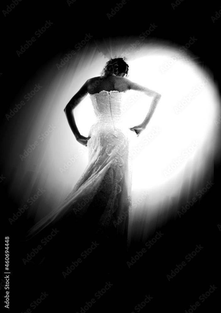 Fototapeta premium woman in white dress posing