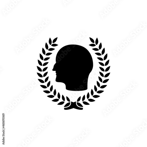 Wreath, head profile icon in ancient roma set