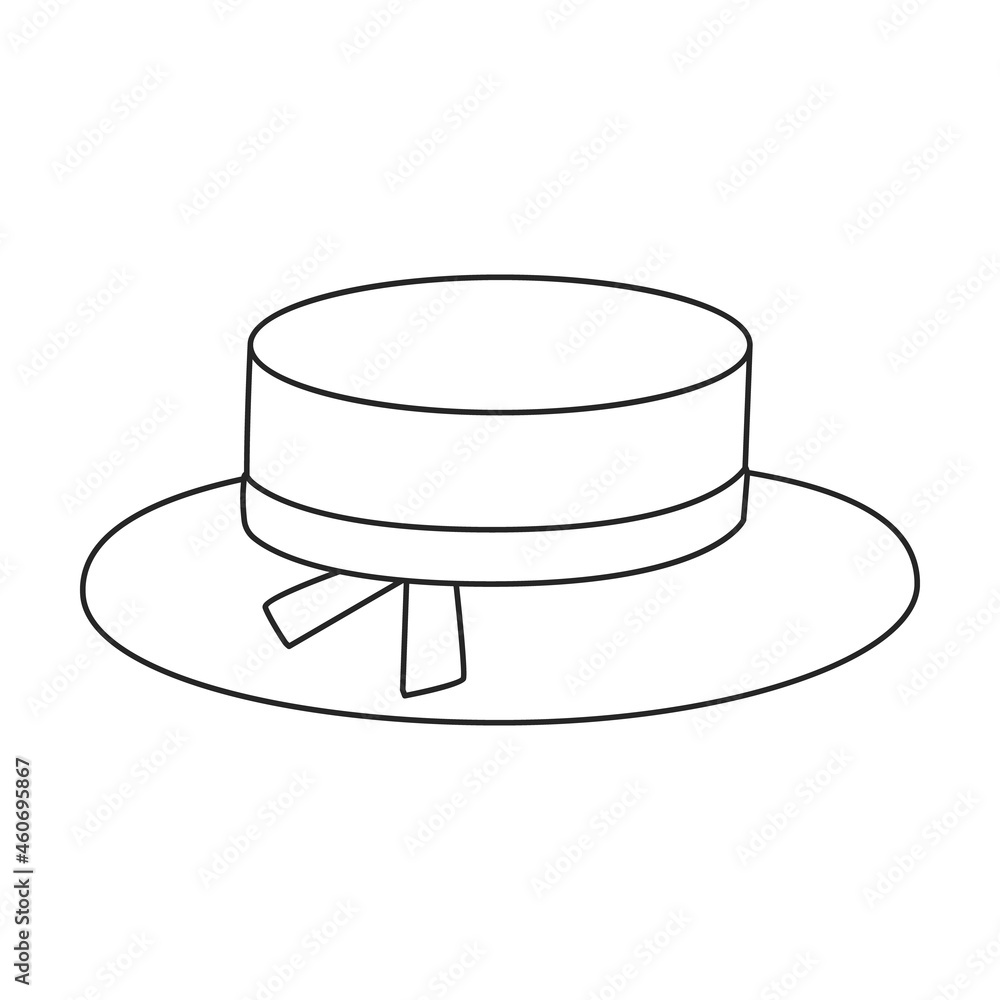 Summer hat vector outline icon. Vector illustration sun cap on white background. Isolated outline illustration icon of summer hat . Summer hat vector outline icon. Vector illustration sun cap on white background. Isolated outline illustration icon of summer hat .