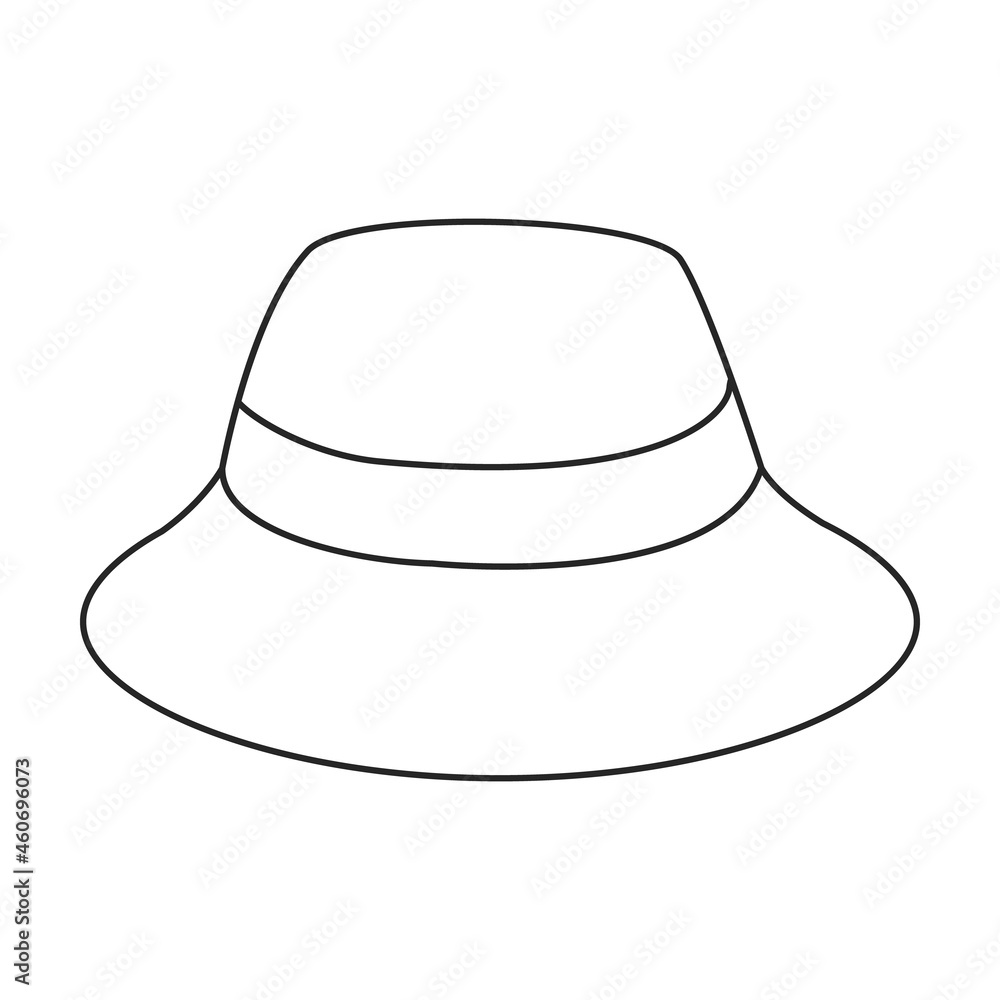 Summer hat vector outline icon. Vector illustration sun cap on white background. Isolated outline illustration icon of summer hat . Summer hat vector outline icon. Vector illustration sun cap on white background. Isolated outline illustration icon of summer hat .