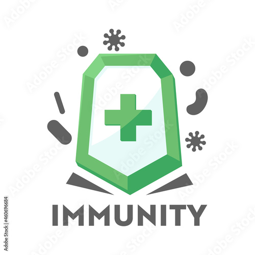 Immunity Logo for Healthcare Service, Health Care Defence Icon Medical Shield against Bacterial Attack. Healthy Concept