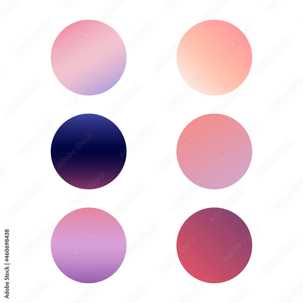 Set of colorful gradient circles. Gradient sphere buttons. Vector illustration. Set of colorful gradient circles. Gradient sphere buttons. Vector illustration.