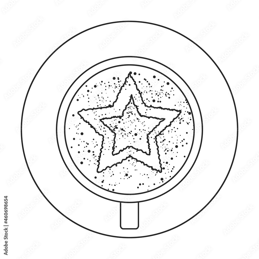 Top view of coffee vector outline icon. Vector illustration coffee cap on white background. Isolated outline illustration icon of top view of coffee . Top view of coffee vector outline icon. Vector illustration coffee cap on white background. Isolated outline illustration icon of top view of coffee .