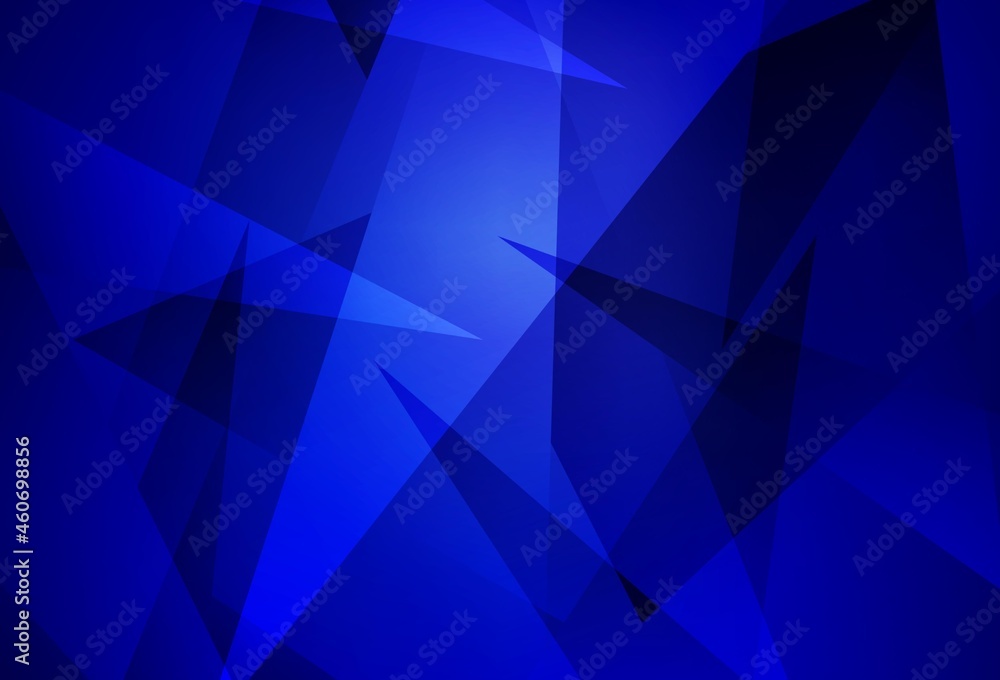 Obraz premium Dark BLUE vector background with triangles.
