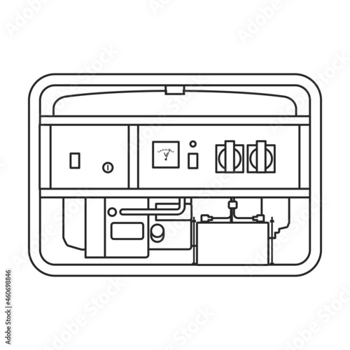 Generator vector icon.Outline vector icon isolated on white background generator.