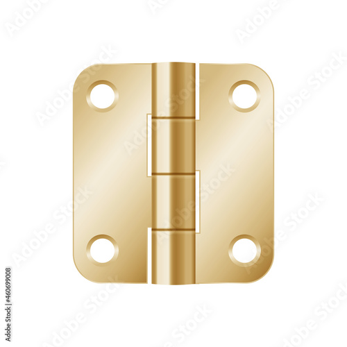 Golden door hinges realistic. Metallic mortise equipment for adjustable fixing aperture
