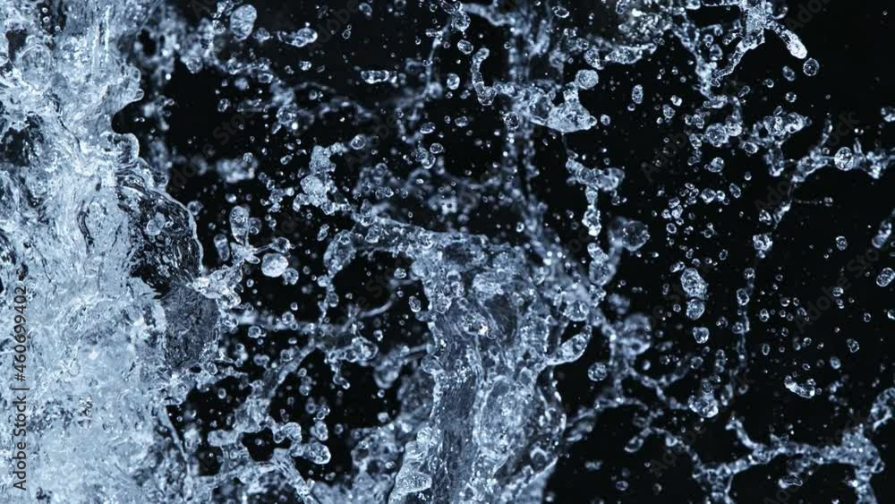 Super Slow Motion Shot of Side Water Splash Isolated on Black Background at 1000fps. Super Slow Motion Shot of Side Water Splash Isolated on Black Background at 1000fps.
