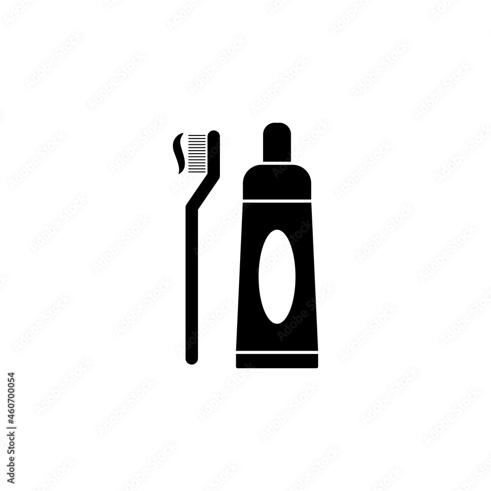 Toothpaste with brush icon cosmetics set Toothpaste with brush icon cosmetics set