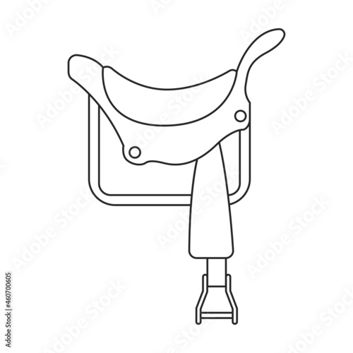 Cowboy saddle vector icon.Outline vector icon isolated on white background cowboy saddle.