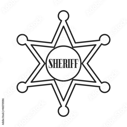 Star sheriff vector icon.Outline vector icon isolated on white background star sheriff.