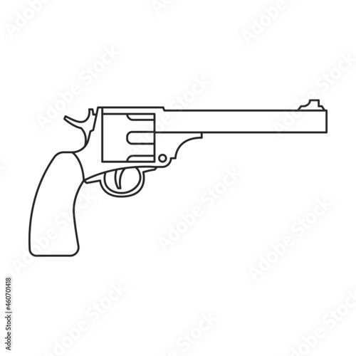 Revolver of gun vector icon.Outline vector icon isolated on white background revolver of gun.