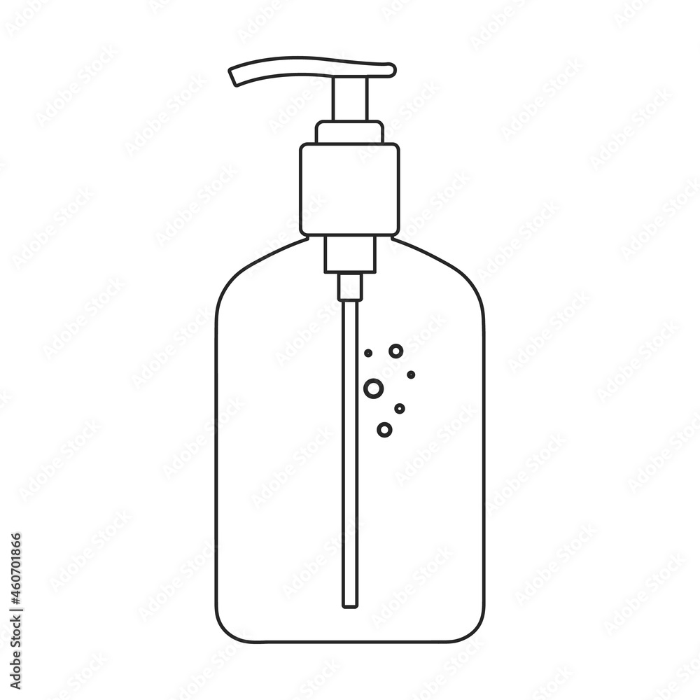Fototapeta premium Antisepticl iquid soap vector icon.Outline vector icon isolated on white background antiseptic liquid soap.