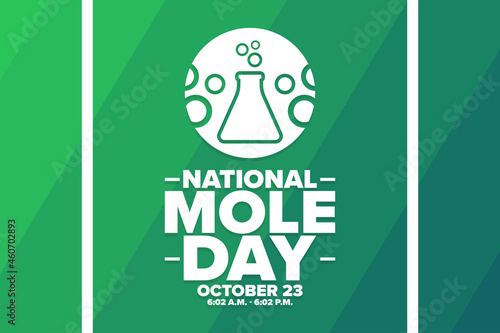 National Mole Day. October 23. Holiday concept. Template for background, banner, card, poster with text inscription. Vector EPS10 illustration.