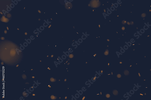 festive sparks lights on phantom blue dark background night space holidays concept simple picture for advertising pattern photo