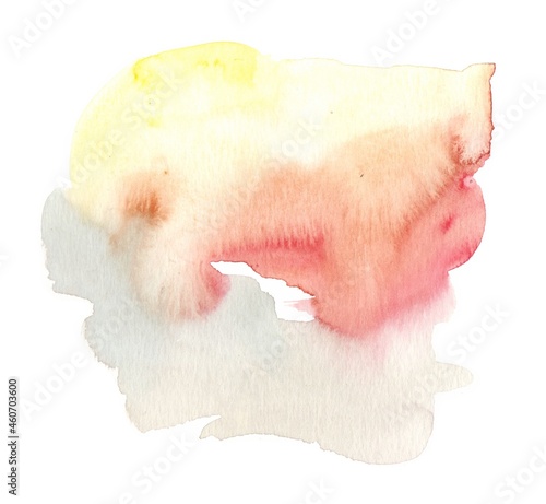 Watercolor hand painted abstract spread fall autumn color stains illustration texture on white background