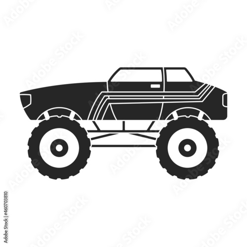 Monster truck vector icon.Black vector icon isolated on white background monster truck.