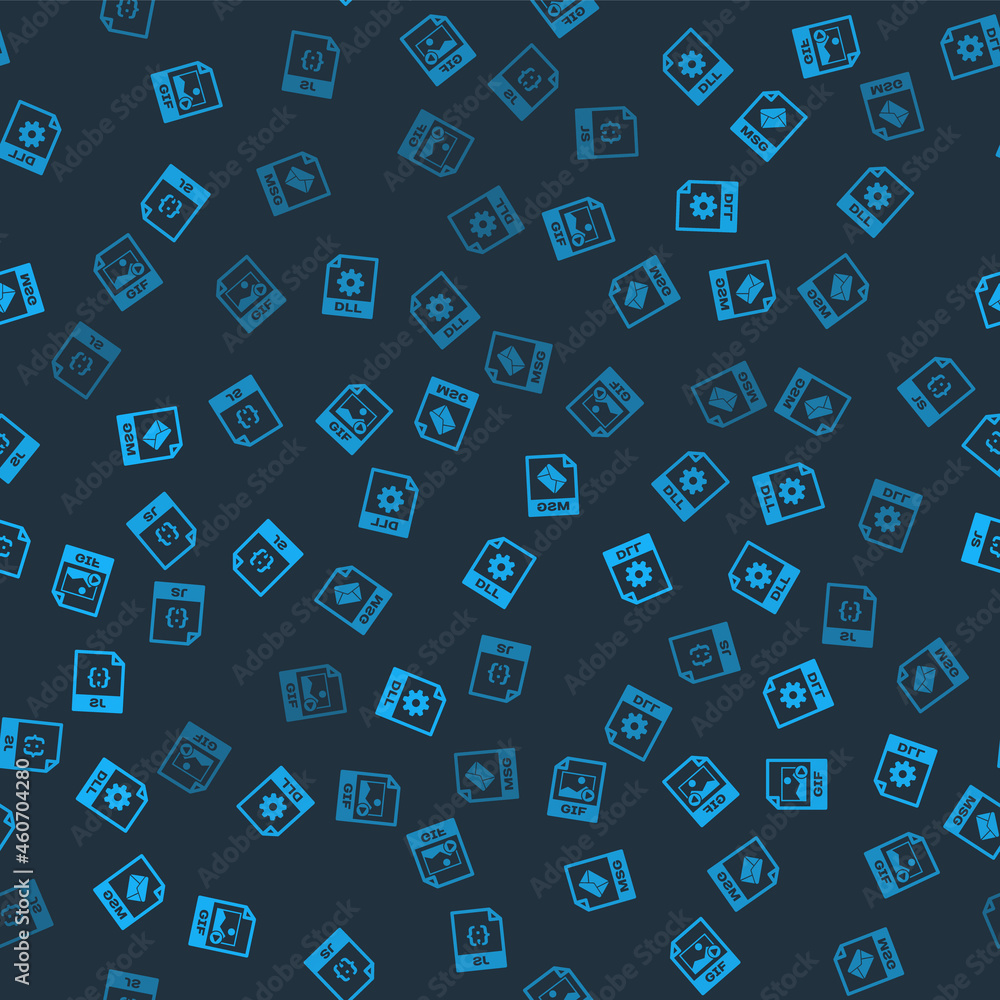 Set GIF file document, DLL, MSG and JS on seamless pattern. Vector Set GIF file document, DLL, MSG and JS on seamless pattern. Vector