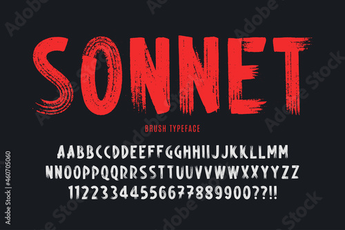 Stylish brush painted an uppercase vector letters