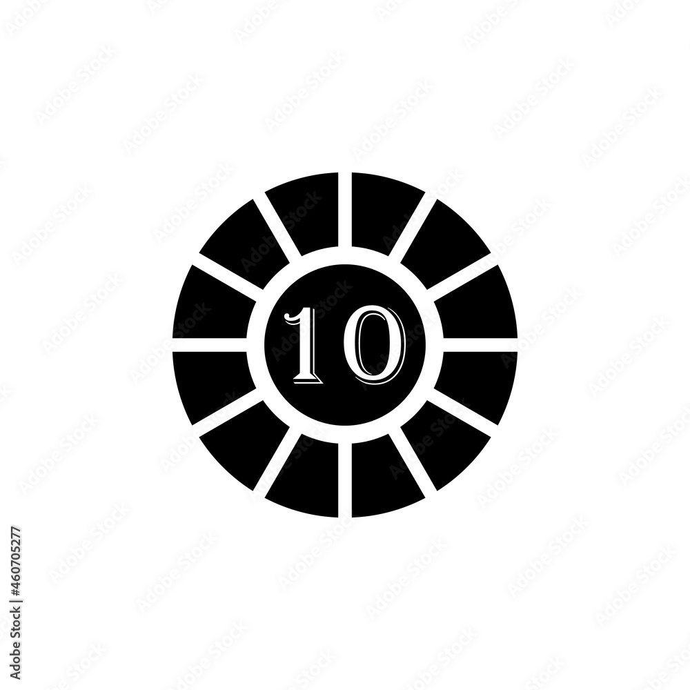 Casino chip icon in gambling set Casino chip icon in gambling set