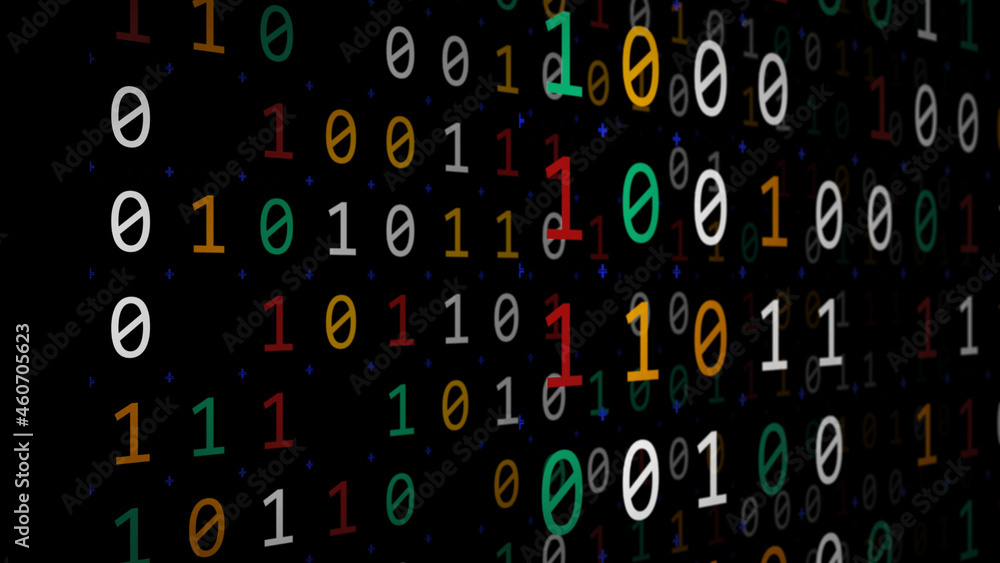 3D rendering of the background based on binary code technology
