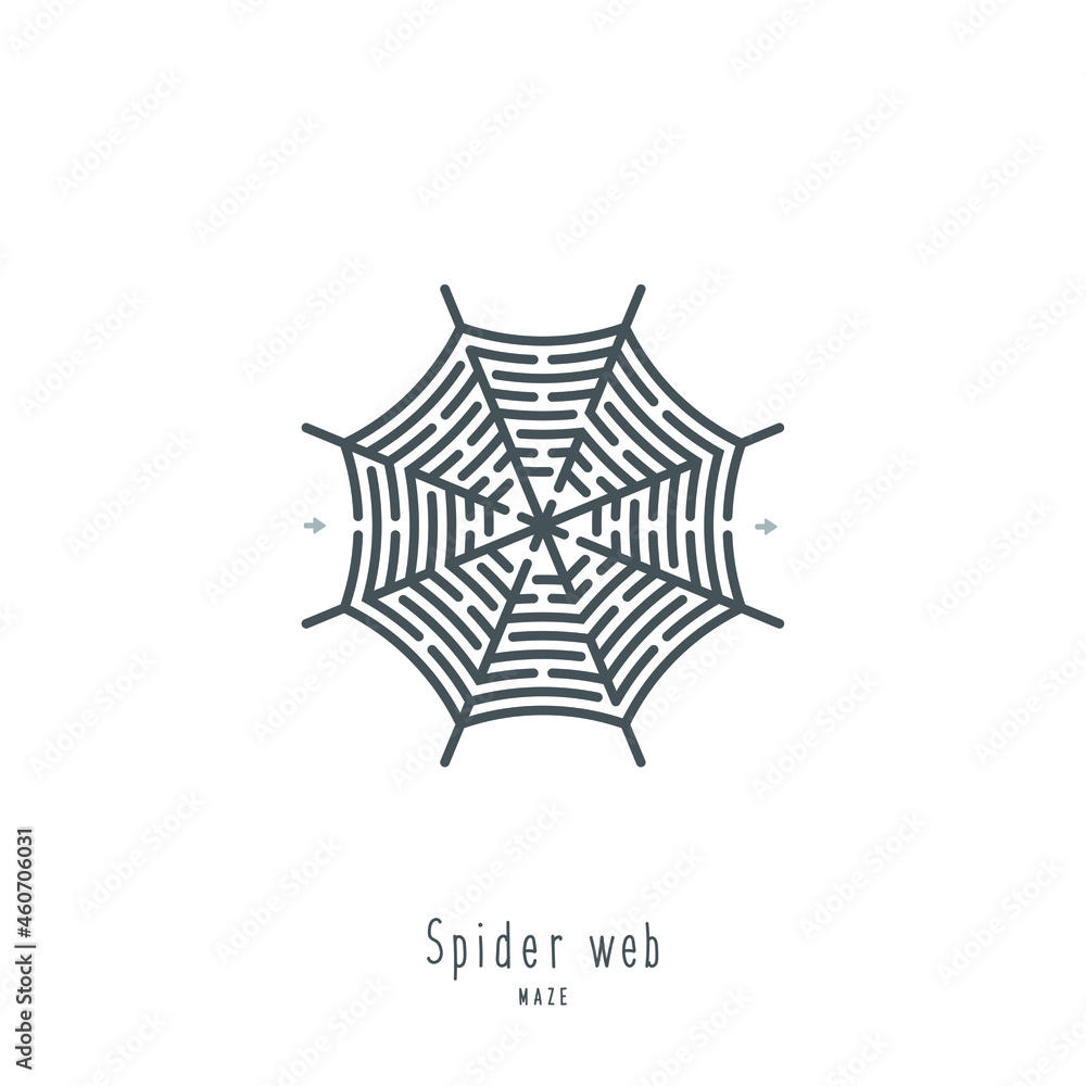 Abstract maze spider web. Game for children and parents. Puzzle for ...