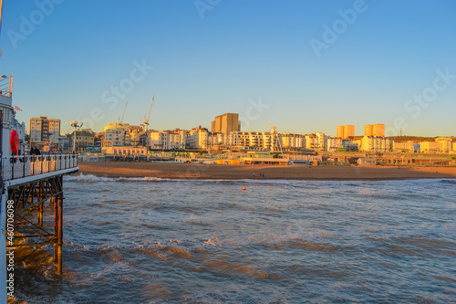 Brighton city and beach view at sunset © Delia_Suvari