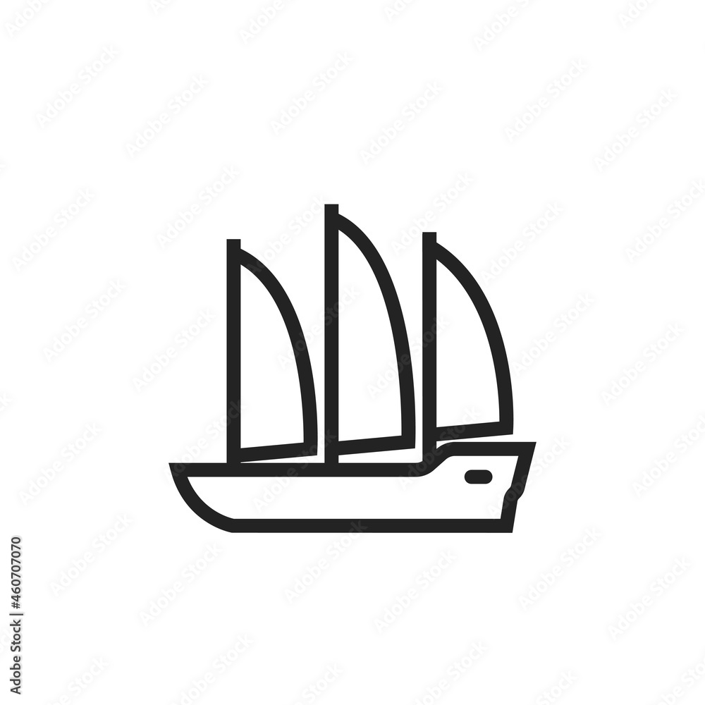 sailing ship line icon. vessel for sailing trip sailing ship line icon. vessel for sailing trip