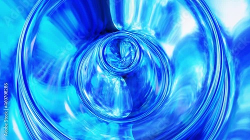 Liquid pattern like waves in looped motion. 3D stylish abstract blue bg of wavy surface like brilliant liquid glass with beautiful gradient colors. 4k trendy colorful fluid animation. photo