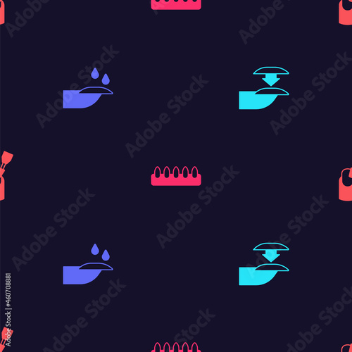 Set False nails, Nail manicure, and Milling cutter for on seamless pattern. Vector