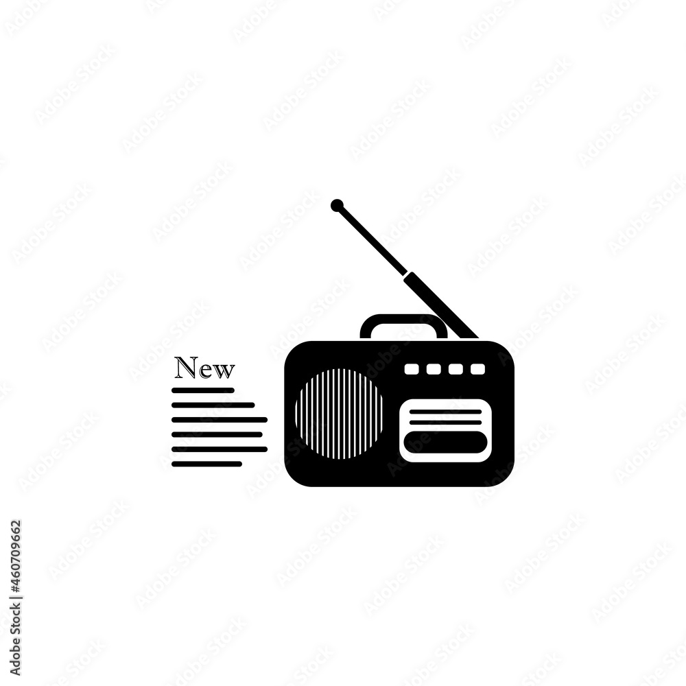 Fototapeta premium Radio, news icon in Media, Press set