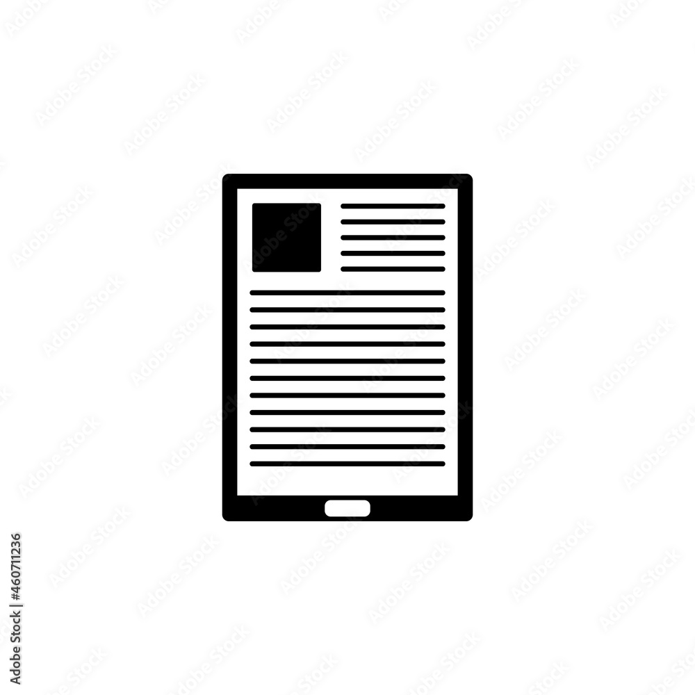 Tablet, article, book icon in Online education set Tablet, article, book icon in Online education set