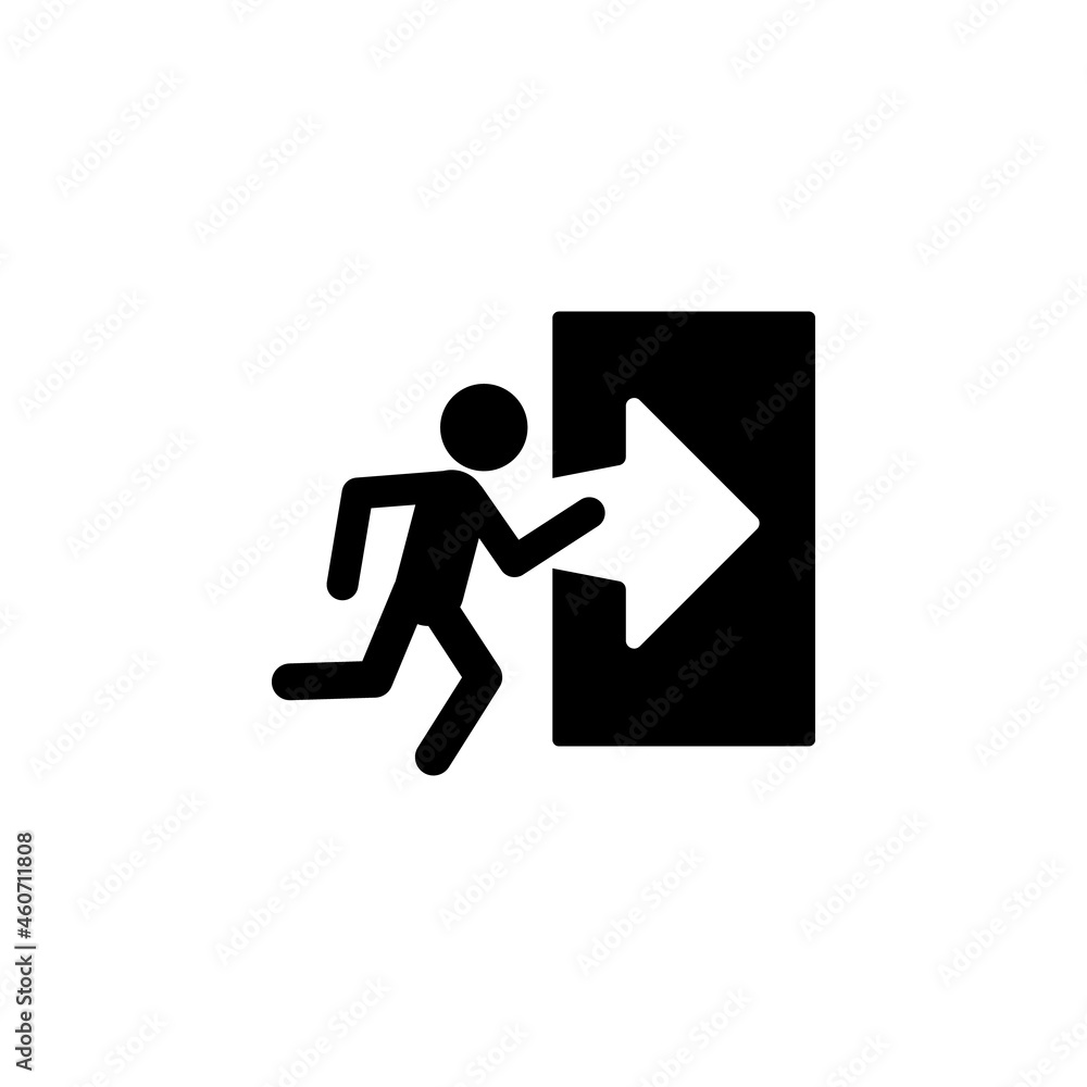 Exit sign icon in Safety set Exit sign icon in Safety set