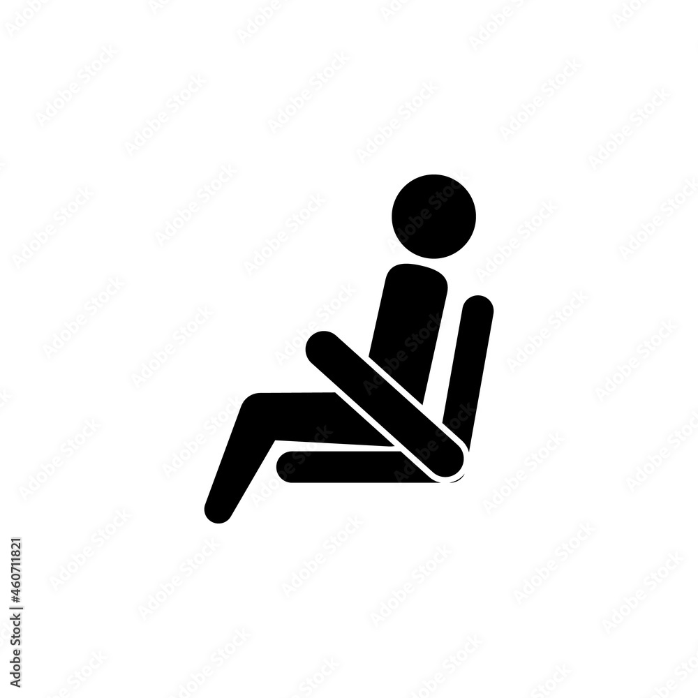 Man sitting strapped icon in Safety set Man sitting strapped icon in Safety set