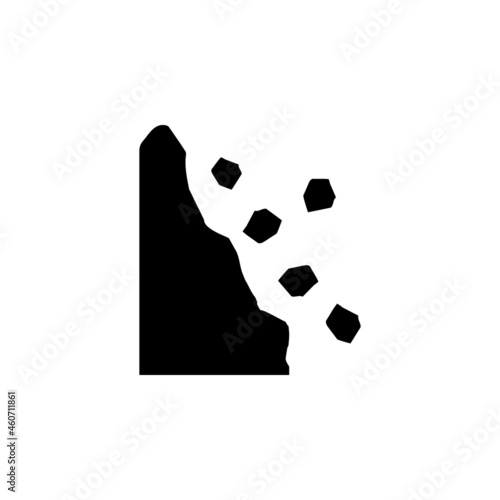 Landslide, stones, slope icon in Safety set