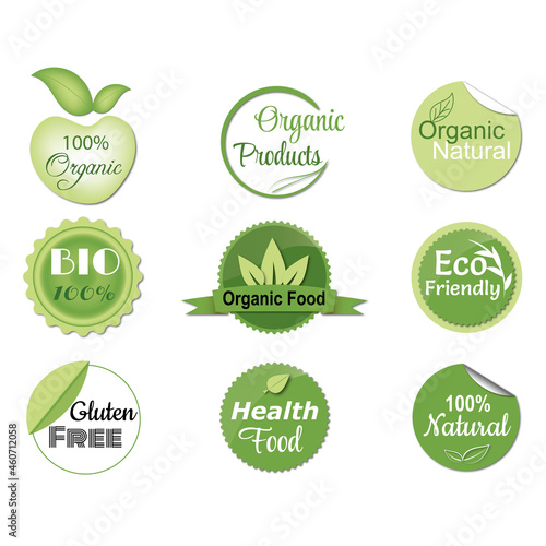 Ecological Labels. Hand Drawn Illustration