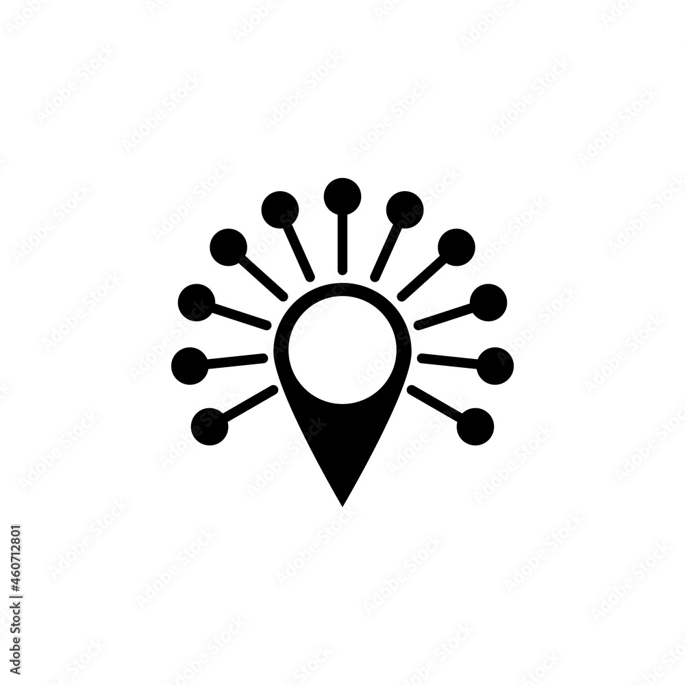 Location pin icon in Supply chain set Location pin icon in Supply chain set