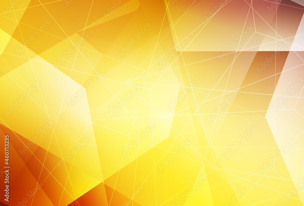 Obraz premium Light Orange vector template with crystals, triangles.