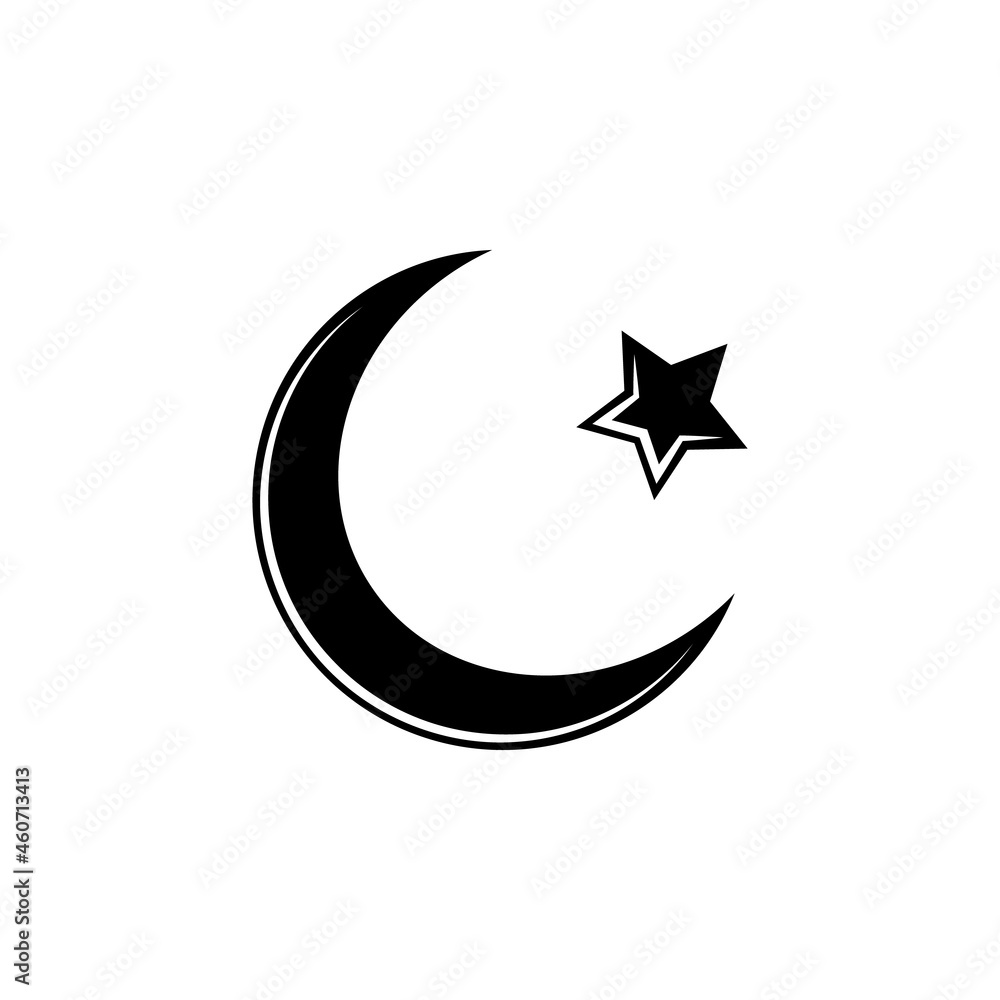 crescent moon and star icon in Turkish set crescent moon and star icon in Turkish set