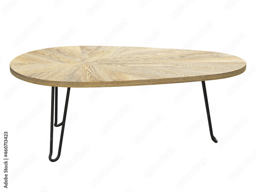 Modern style nesting table with metal base and wooden top. 3d render Modern style nesting table with metal base and wooden top. 3d render