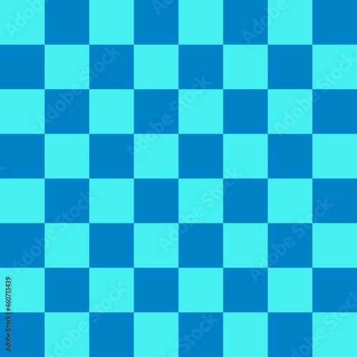 Checkerboard 8 by 8. Blue and Cyan colors of checkerboard. Chessboard, checkerboard texture. Squares pattern. Background.