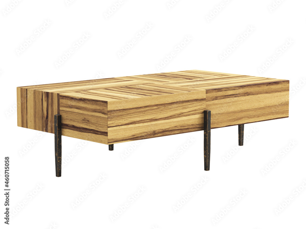 Organic style rectangular coffee table with hammered legs. 3d render Organic style rectangular coffee table with hammered legs. 3d render