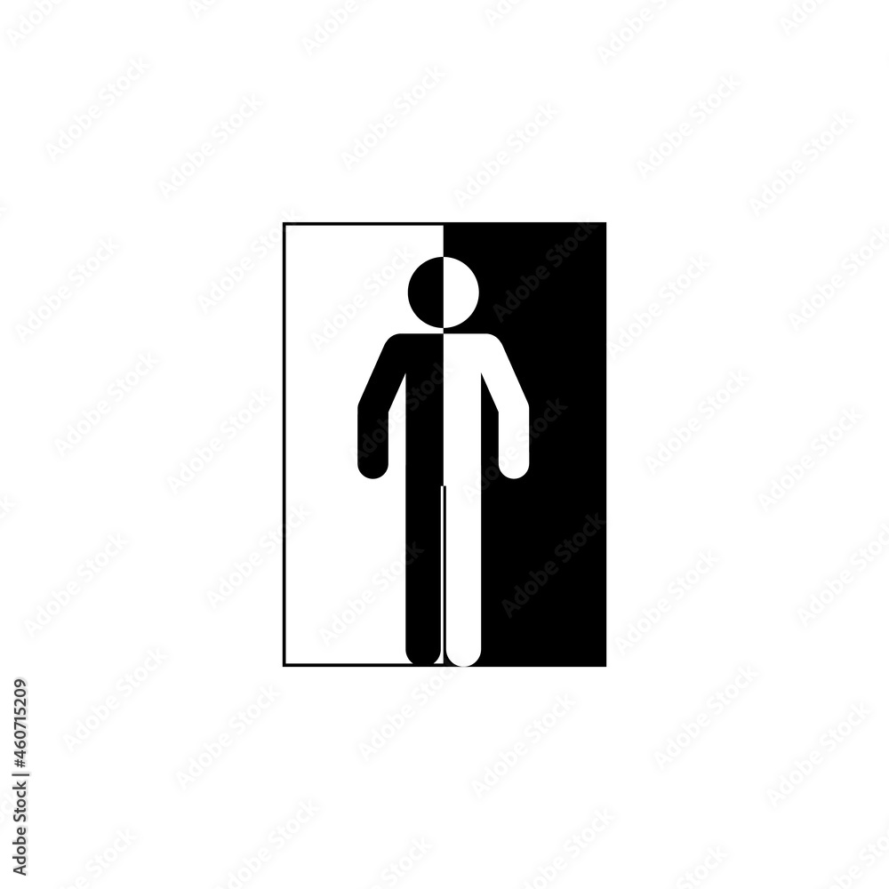 Man, black and white icon in Good and evil set