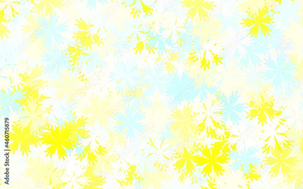 Light Blue, Yellow vector natural pattern with flowers. Light Blue, Yellow vector natural pattern with flowers.