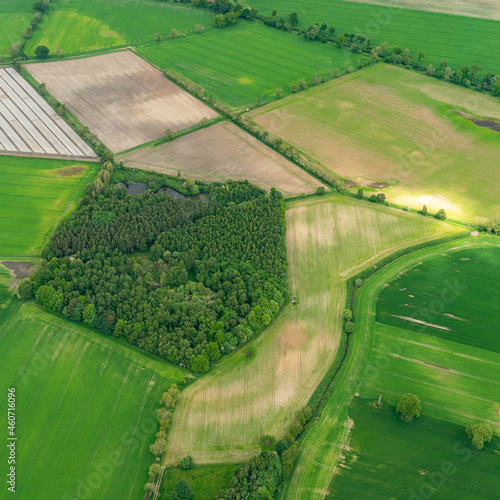 aerial view of fields