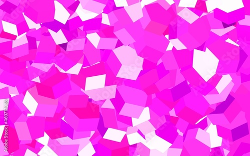 Light Pink vector background with hexagons.