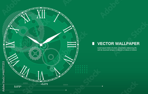 Vector abstract machanic clock technology concept