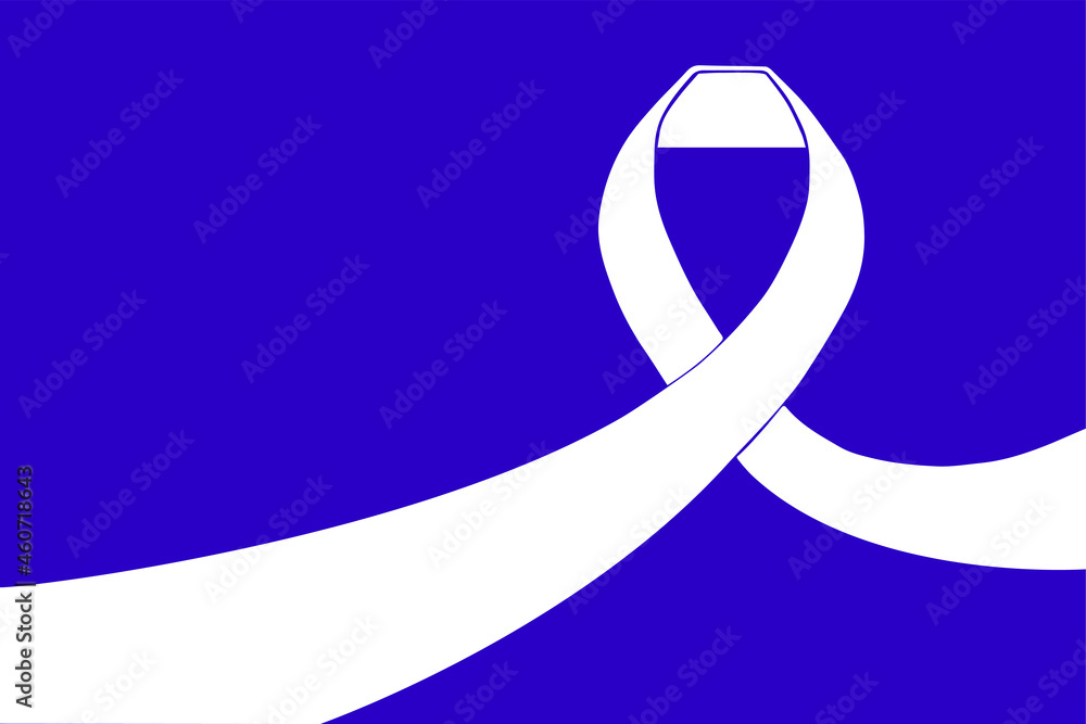 Obraz premium Vector lazo para el día internacional. Blanco, fondo azul morado.