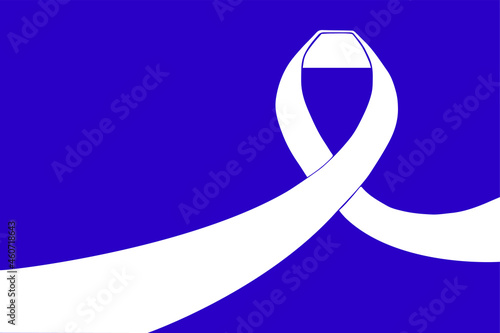 Vector lazo para el día internacional. Blanco, fondo azul morado.