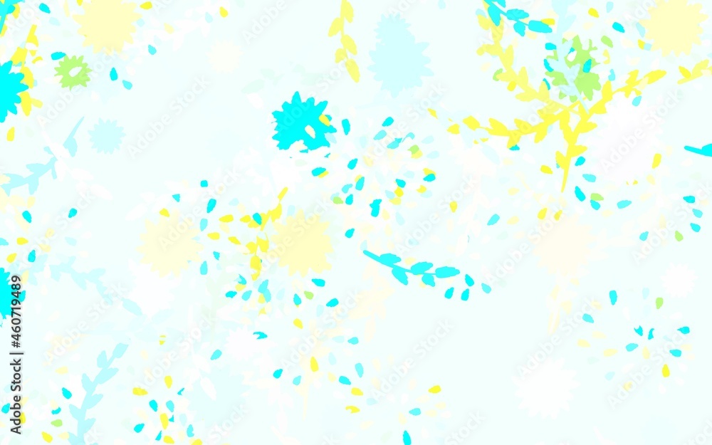 Light Blue, Green vector natural background with flowers, roses.